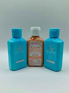 Hempz Travel Size Body Moisturizer Bundle - Ocean Breeze & Glow Getter - New